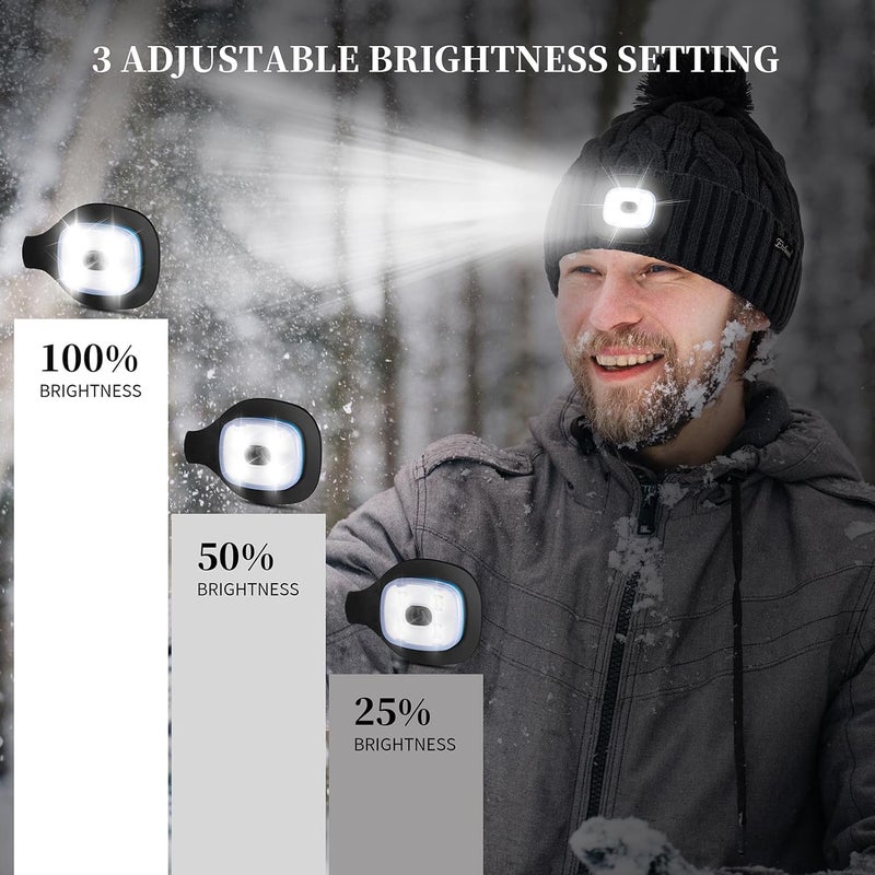 Etsfmoa Store Unisex Winter Beanie with The Light,Gifts for Men and Women,USB Rechargeable Headlamp Hat - Image 4